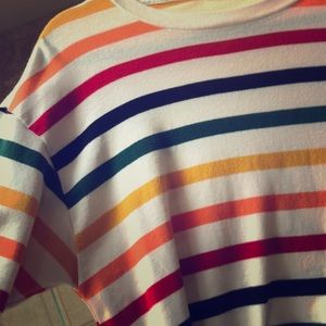 multicolor rainbow striped crewneck shortsleeved